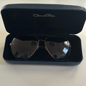 Oscar De La Renta oversized aviator sunglasses